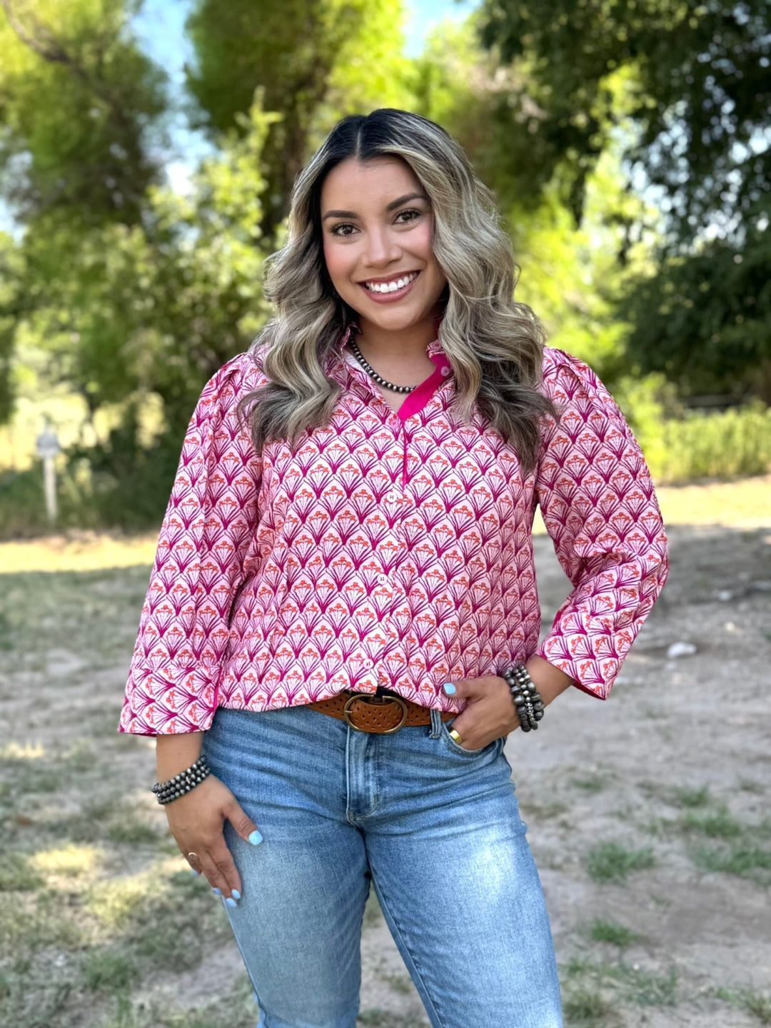 Petal Pop Button Up Blouse