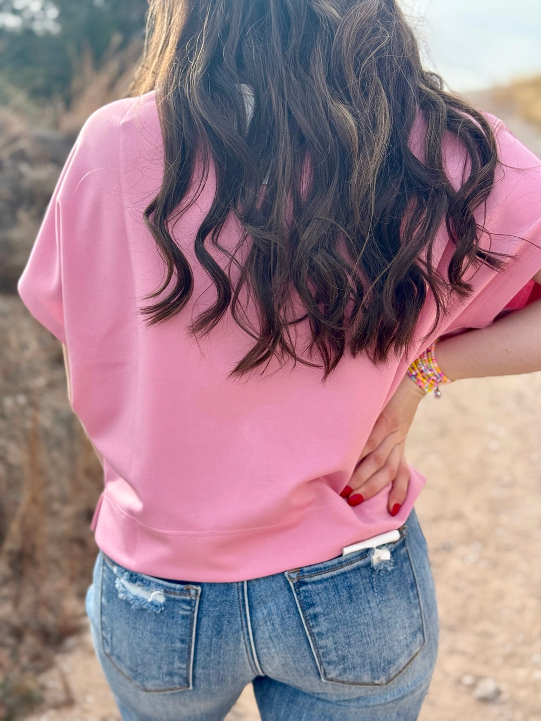 Joleen Pink Scuba Knit Top