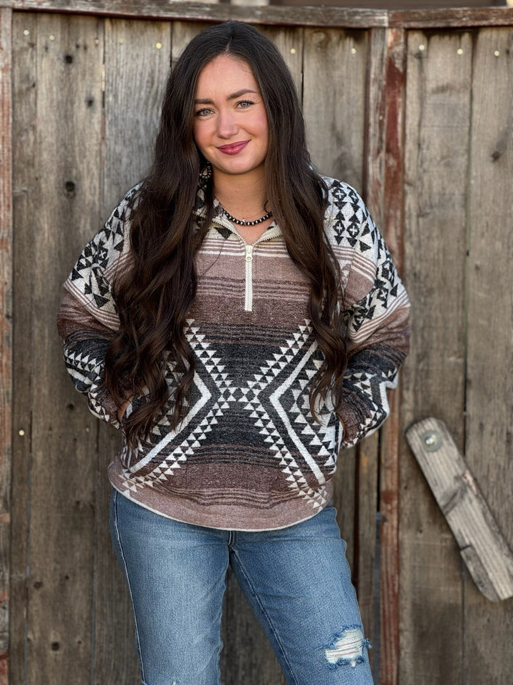 Heidi Aztec 1/4 Zip Pullover