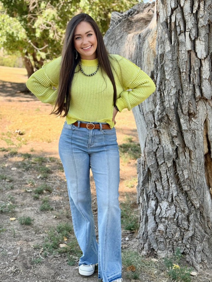 Minha Light Wash Wide Leg Jean