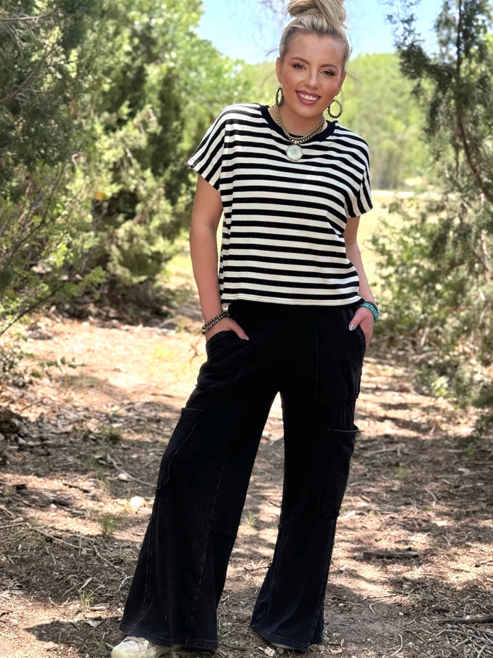 Official Black & White Stripe Top