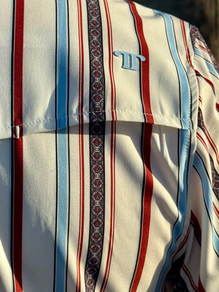 Brooks Red, White & Blue Striped Men's Shirt by Ferrell