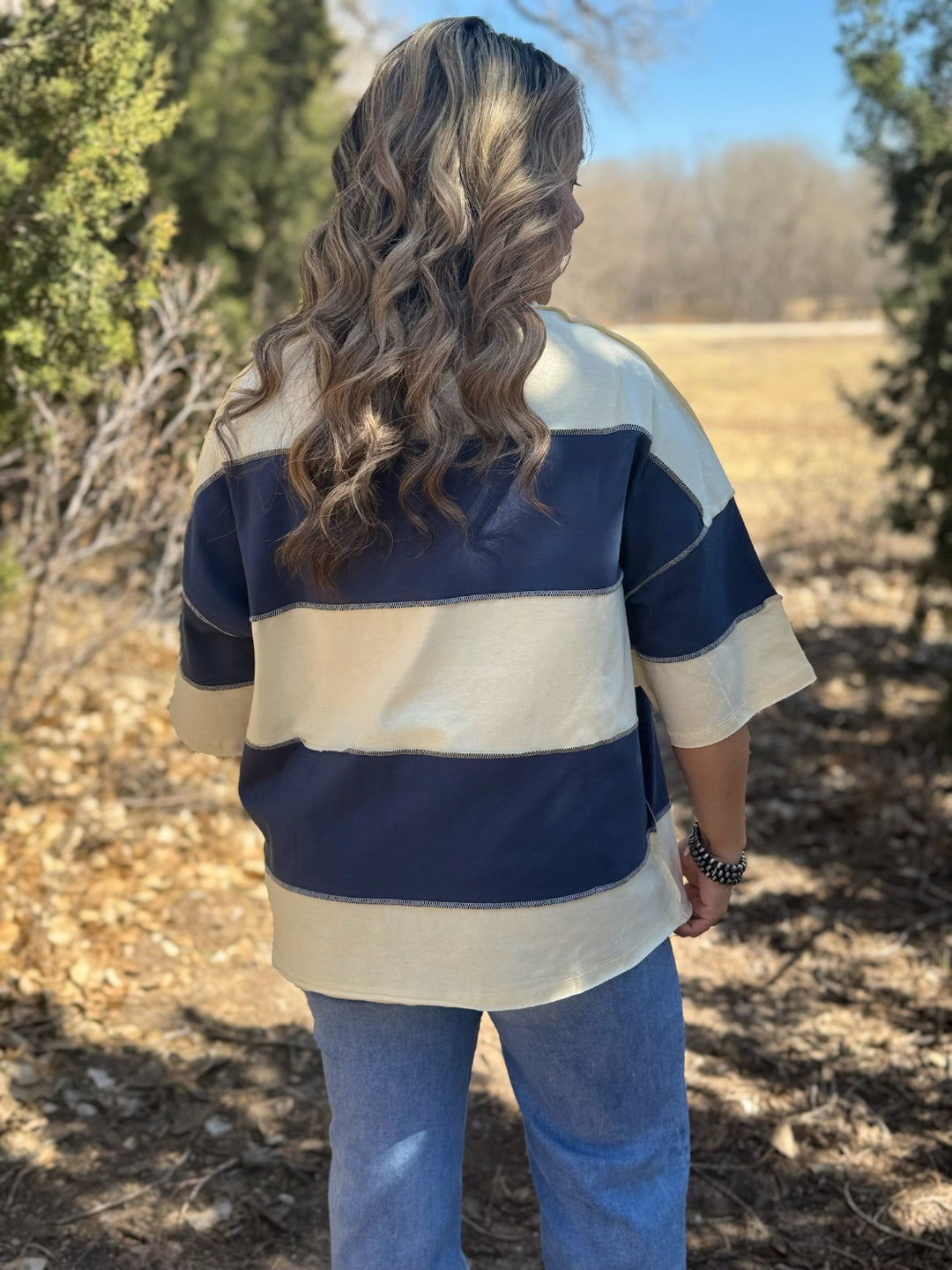 Romy Cream Striped Top