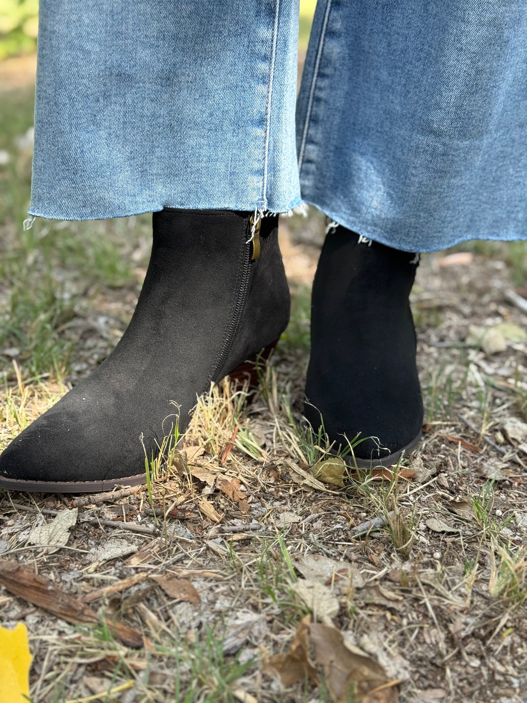 High Standards Faux Suede Booties by Corkys