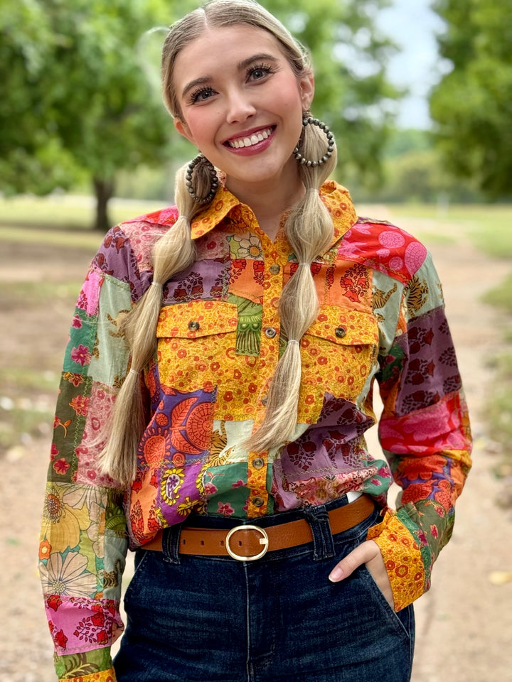 Patchwork Camp Shirt by Ivy Jane