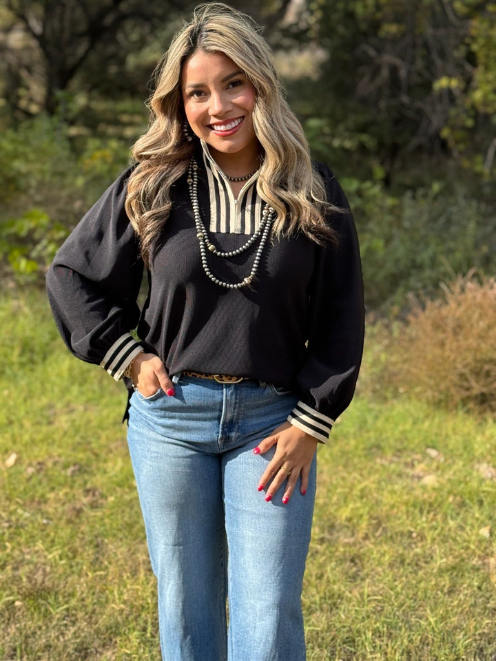 Jonna Black 1/4 Zip Top