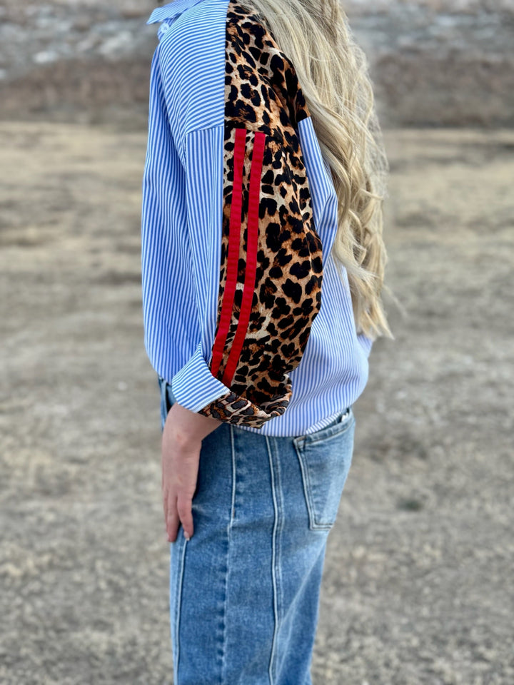 Lynn Leopard Sleeve Top