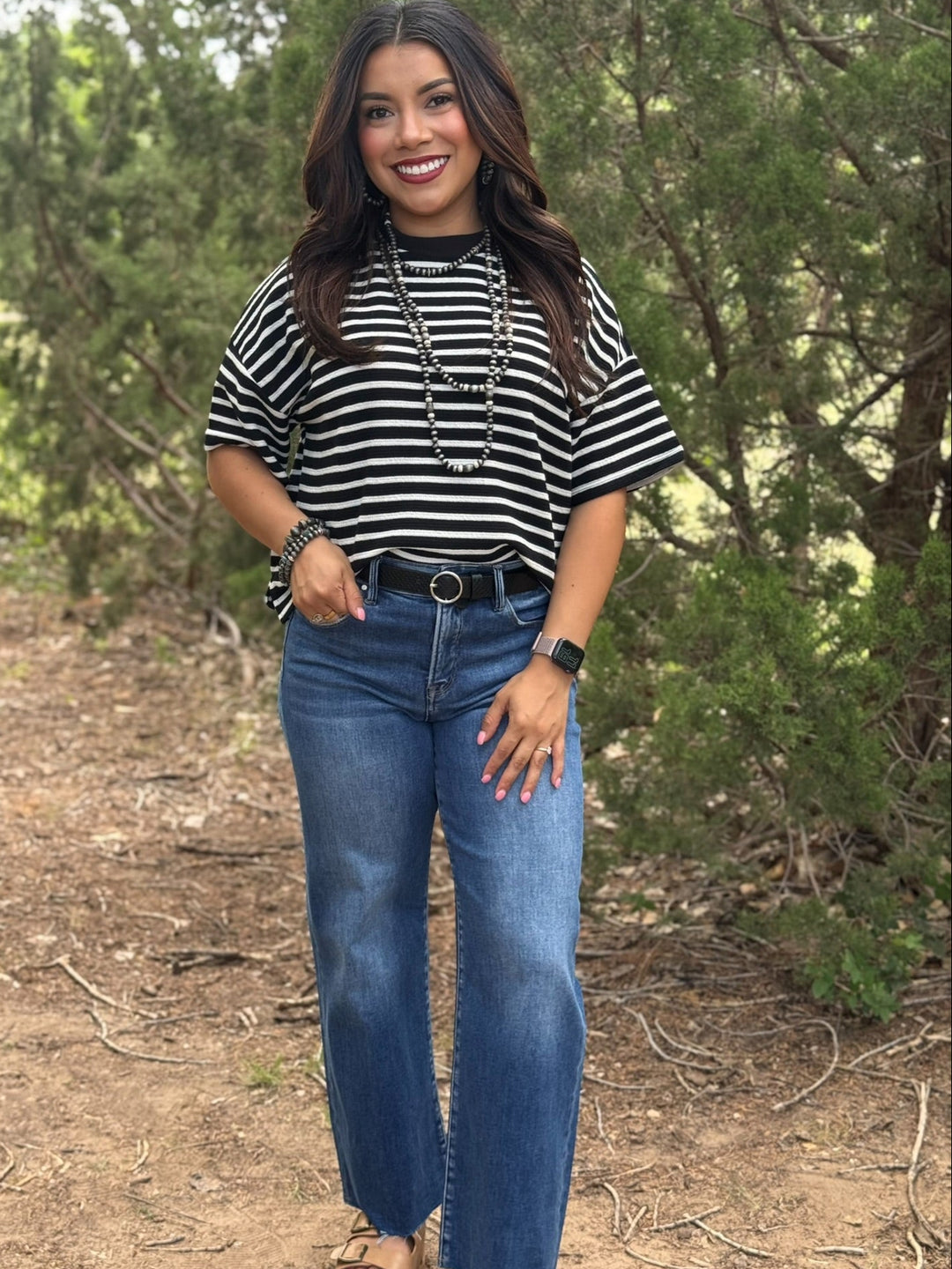 Lovely in Stripes Drop Shoulder Top