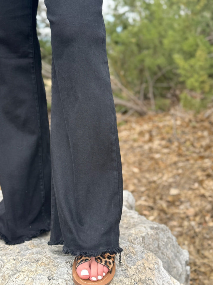 Harley Raw Hem Black Jean by Risen