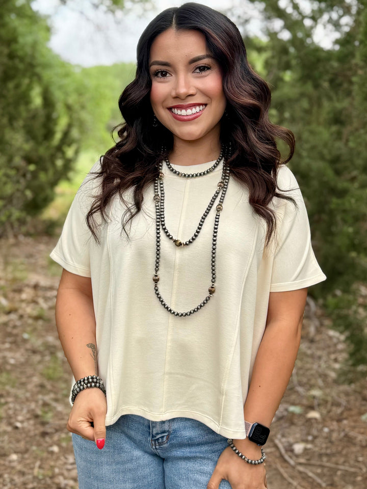 Annie Cream Scuba Knit Top