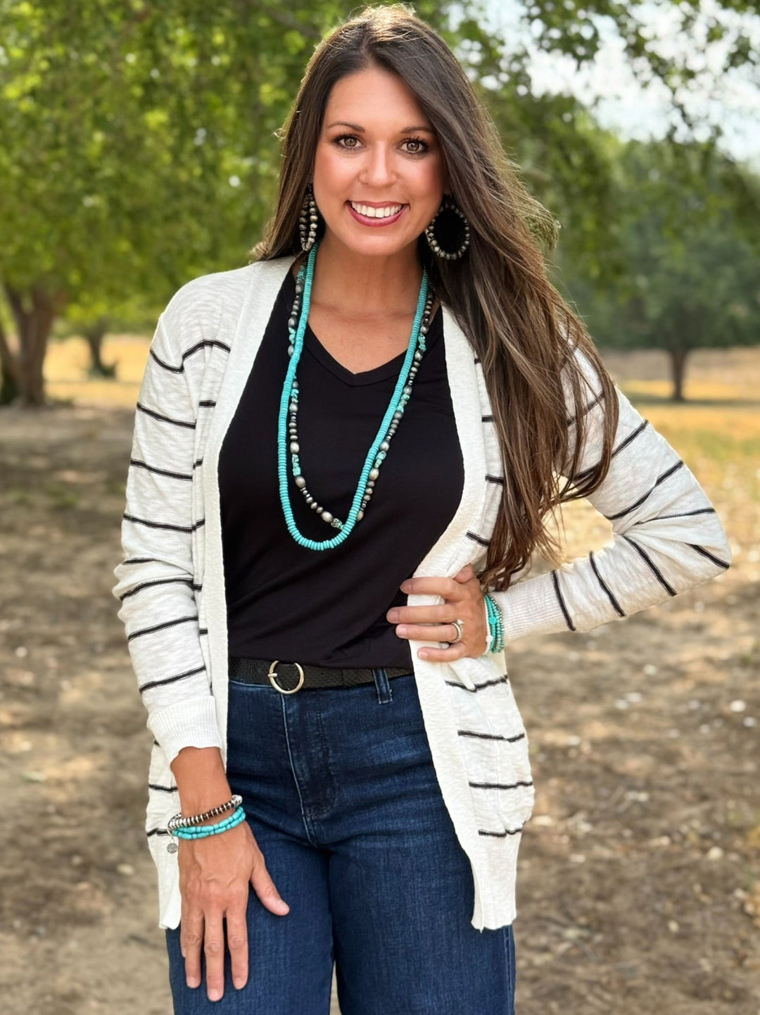 Carlie Black & White Cardigan