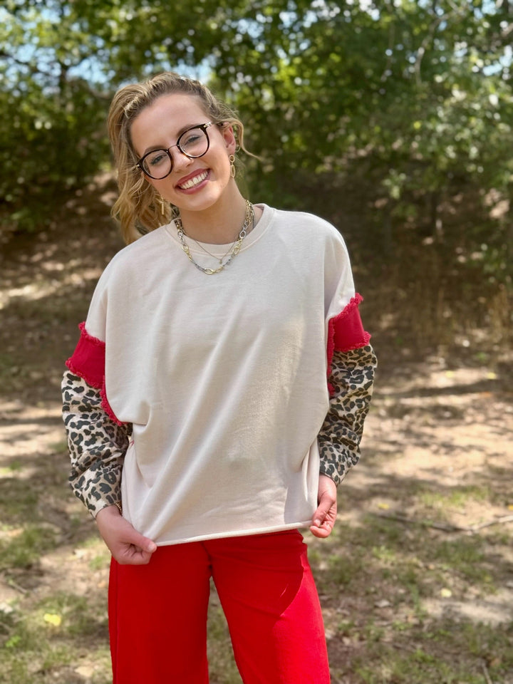 Wild & Free Leopard Long Sleeve Top