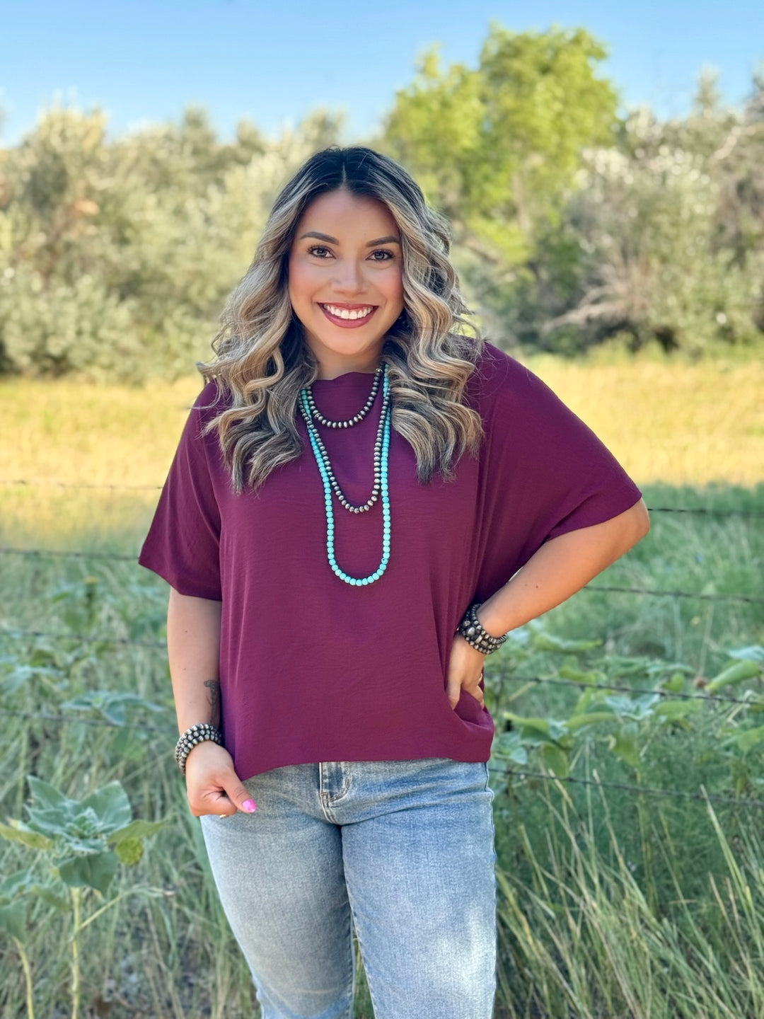 Danielle Burgundy Top