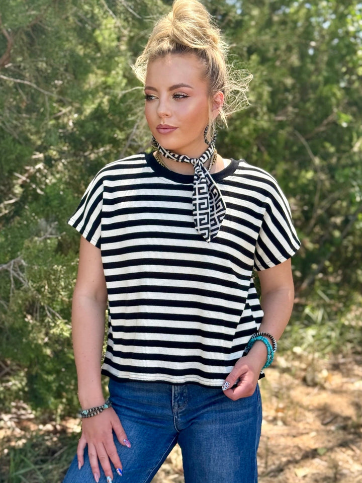 Official Black & White Stripe Top