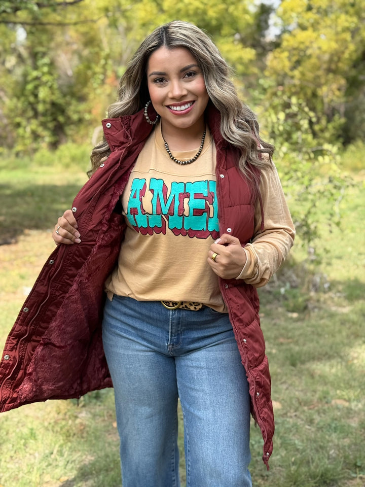 Alice Long Puffer Vest