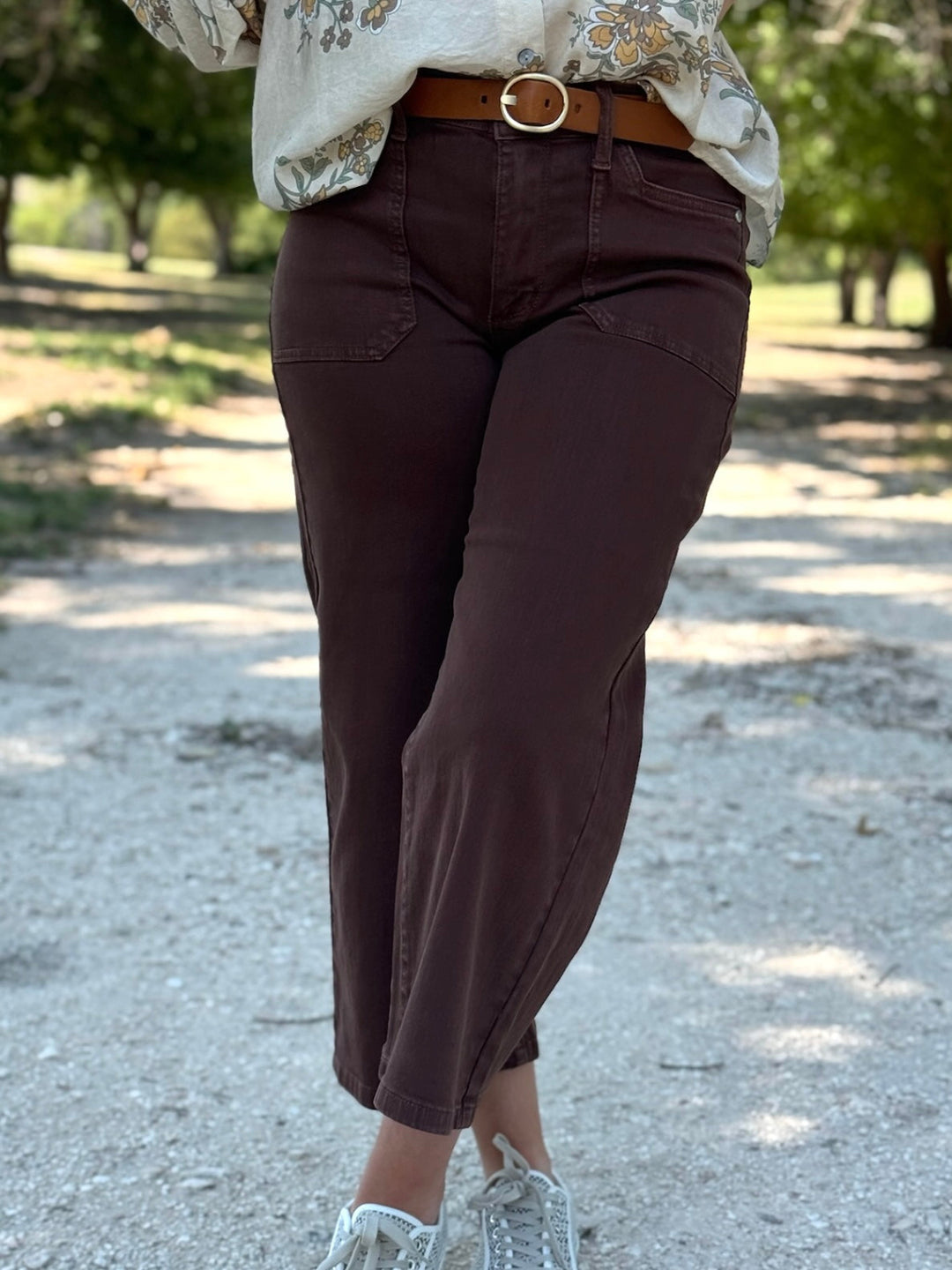 Charlie Wide Leg Crop Brown Jean by Judy Blue