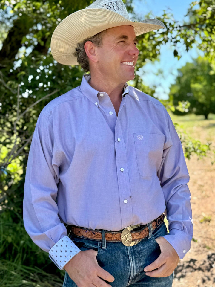 Jacob Wrinkle Free Lilac Long Sleeve Shirt by Ariat