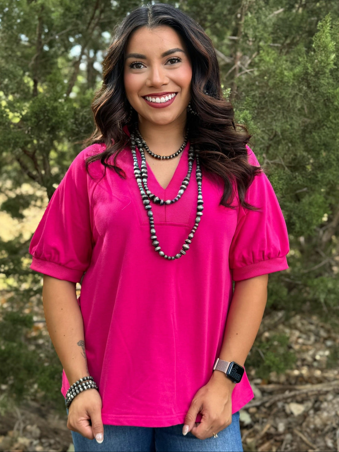 Willow Pink V-Neck Top