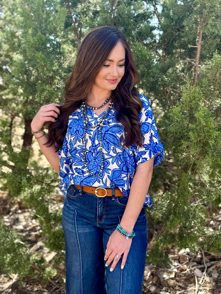 Aster Floral V-Neck Top
