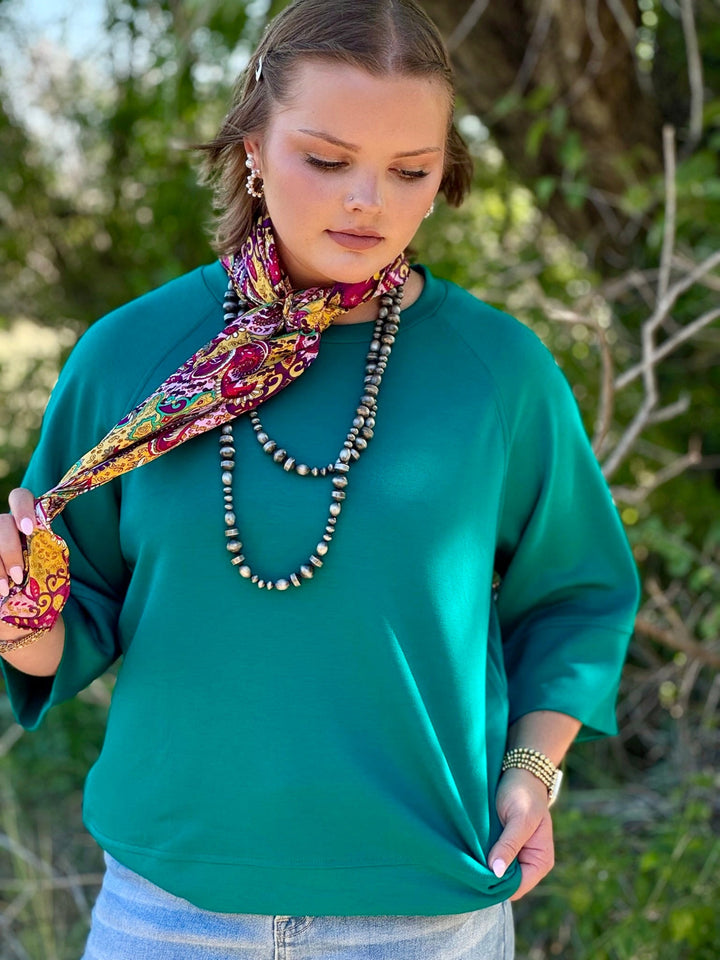 Cynthia Teal Top