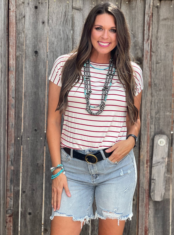 Larissa Red Stripe Top