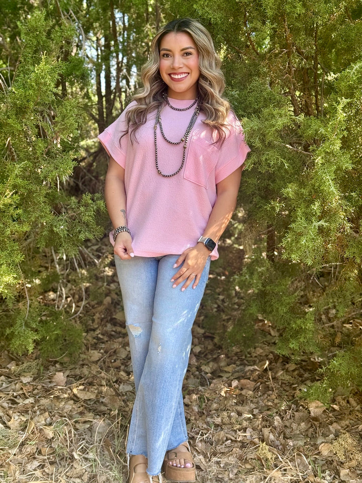 Tamara Pink Textured Top
