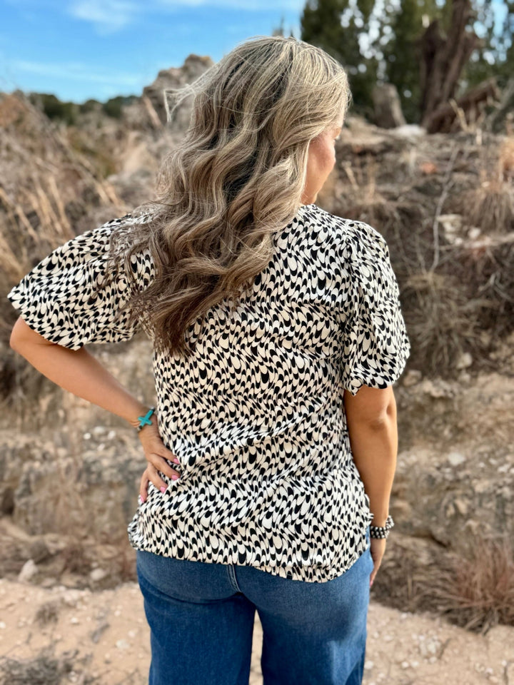 Bethany Black & Cream Blouse