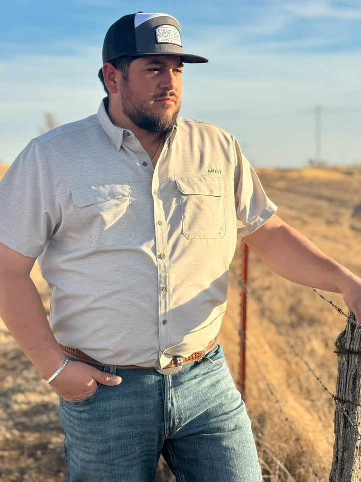 Brent Grey VentTek Outbound Fitted Shirt by Ariat