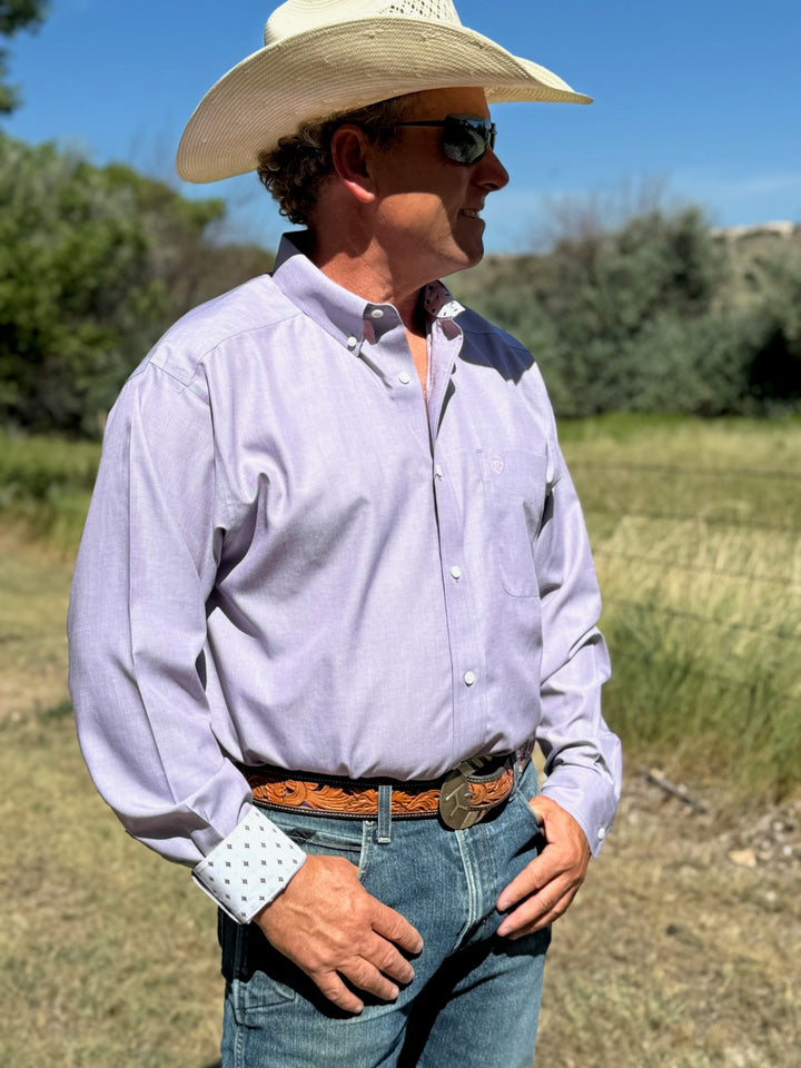 Jacob Wrinkle Free Lilac Long Sleeve Shirt by Ariat