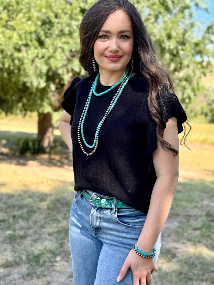 JJ Black Sweater Top