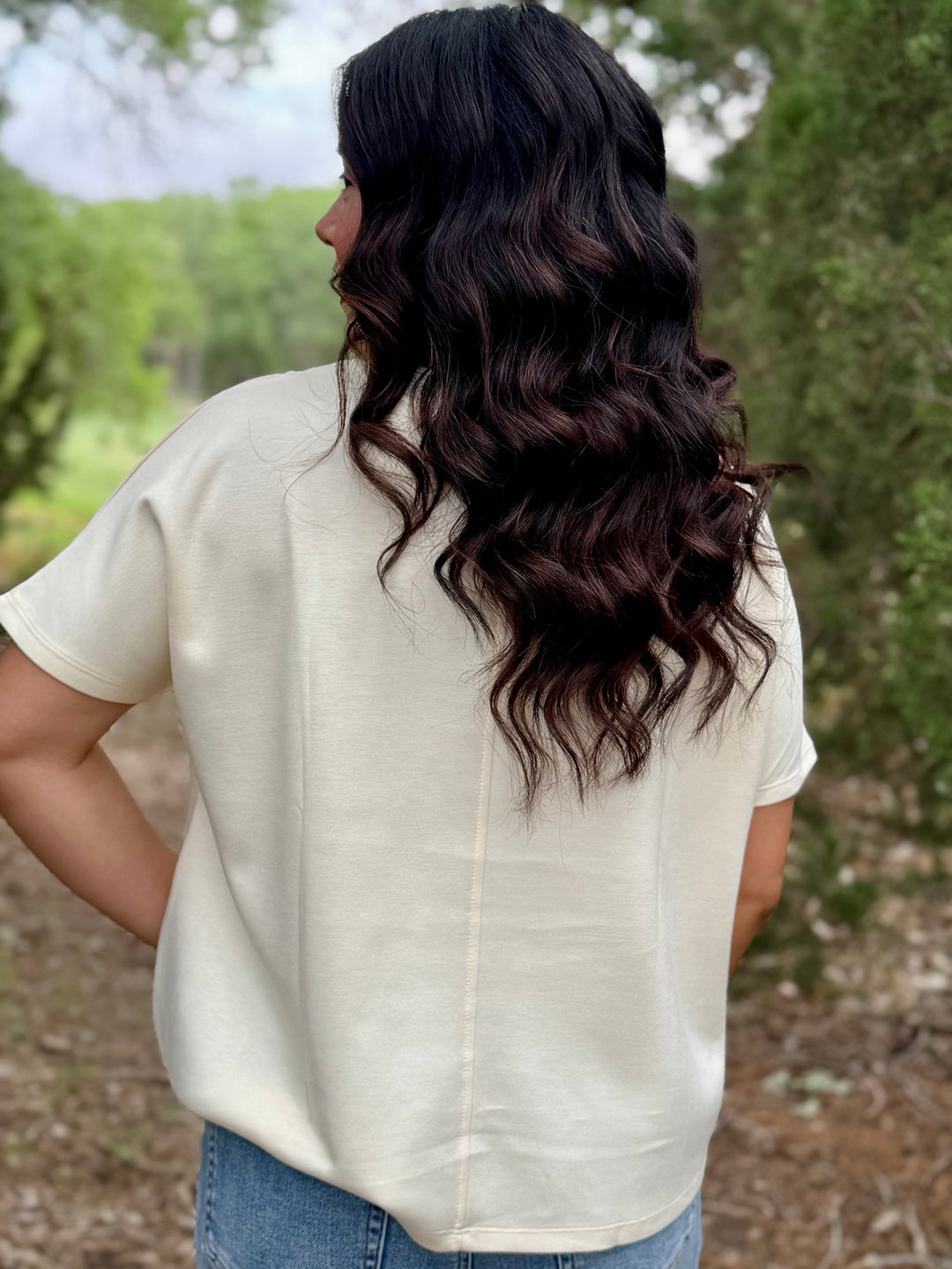 Annie Cream Scuba Knit Top