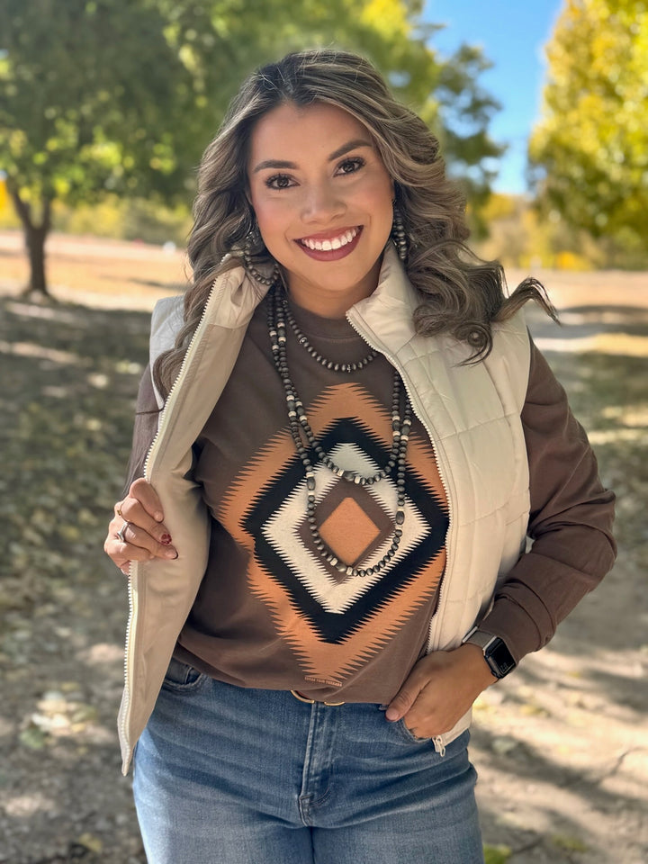 Zig Zag Aztec Graphic Tee by Texas True Threads