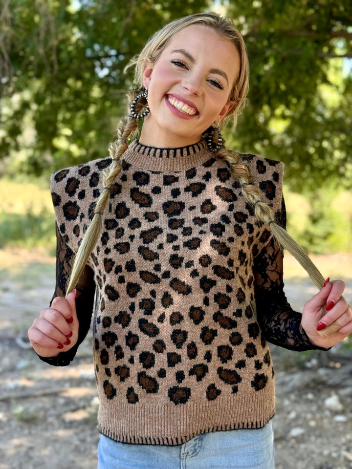 Bristol Brown Leopard Pullover Top