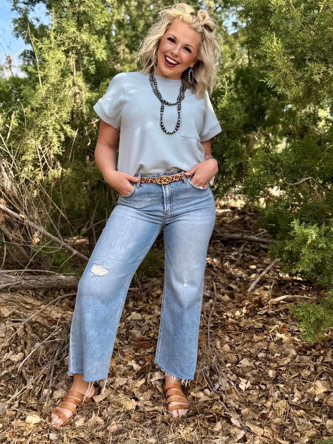 Justine Wide Leg Crop Jean by Risen