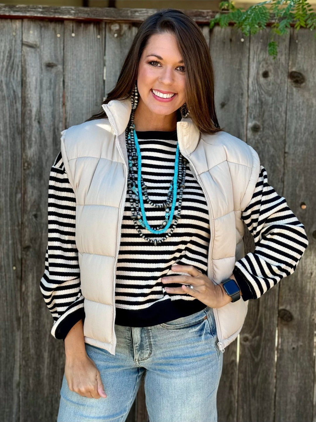 Beverly Cream Quilted Puffer Vest