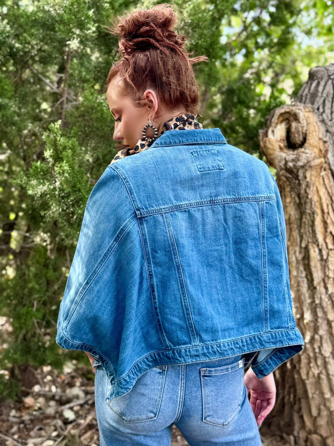 Flowy Square Cape Denim Jacket