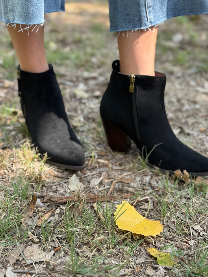 High Standards Faux Suede Booties by Corkys