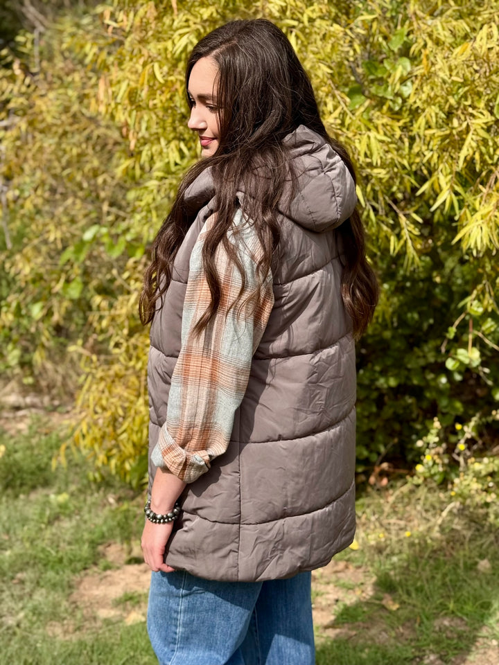 Miley Grey Long Puffer Vest