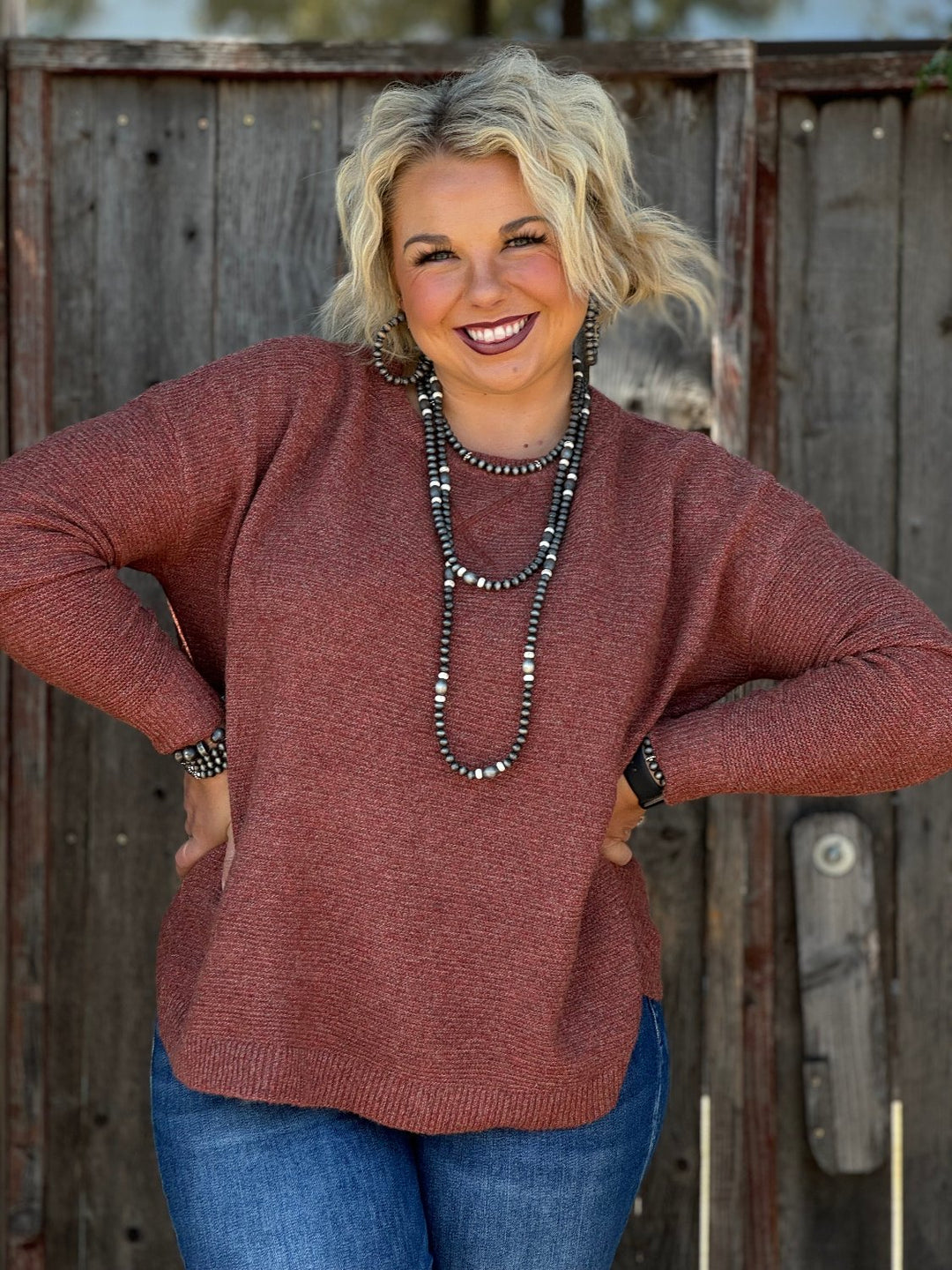 Palazzo Rust Sweater