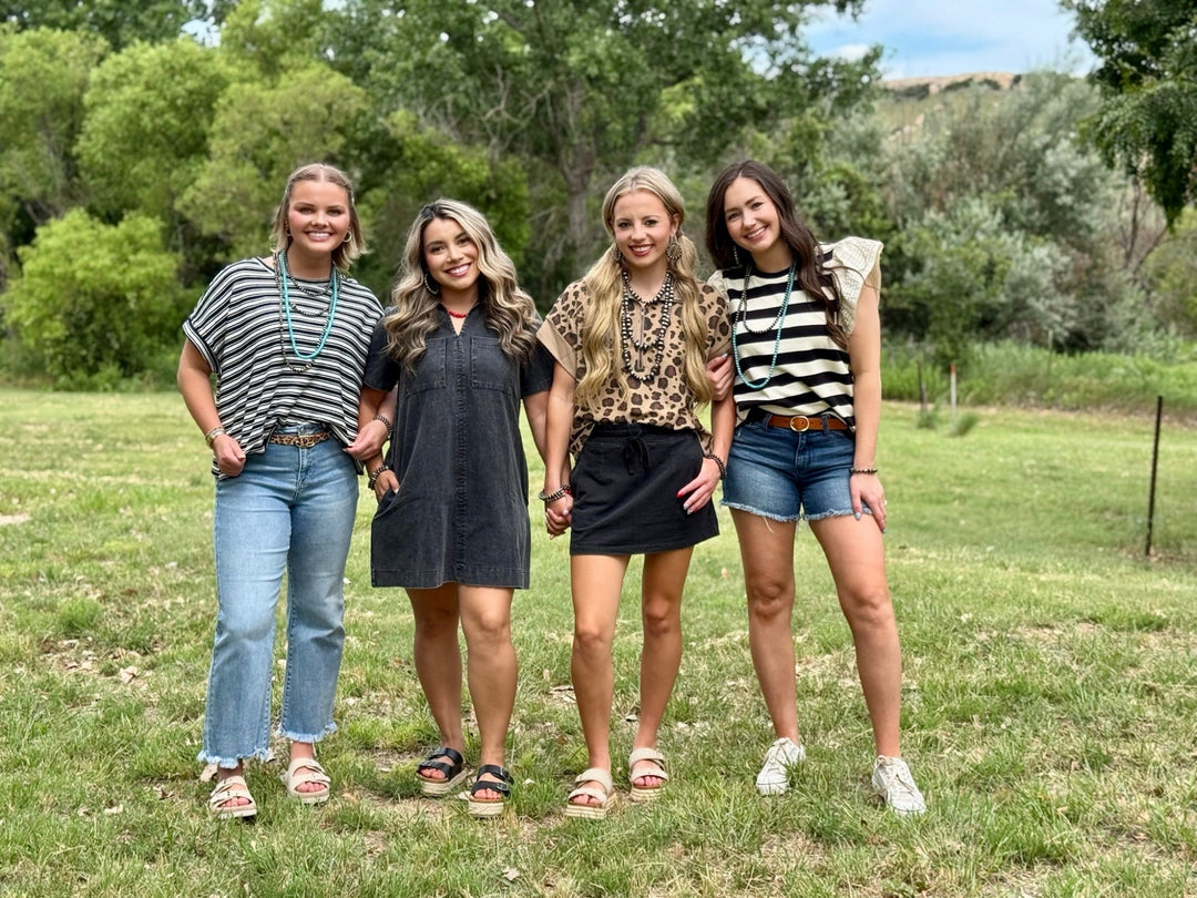 Norah Black & White Striped Top