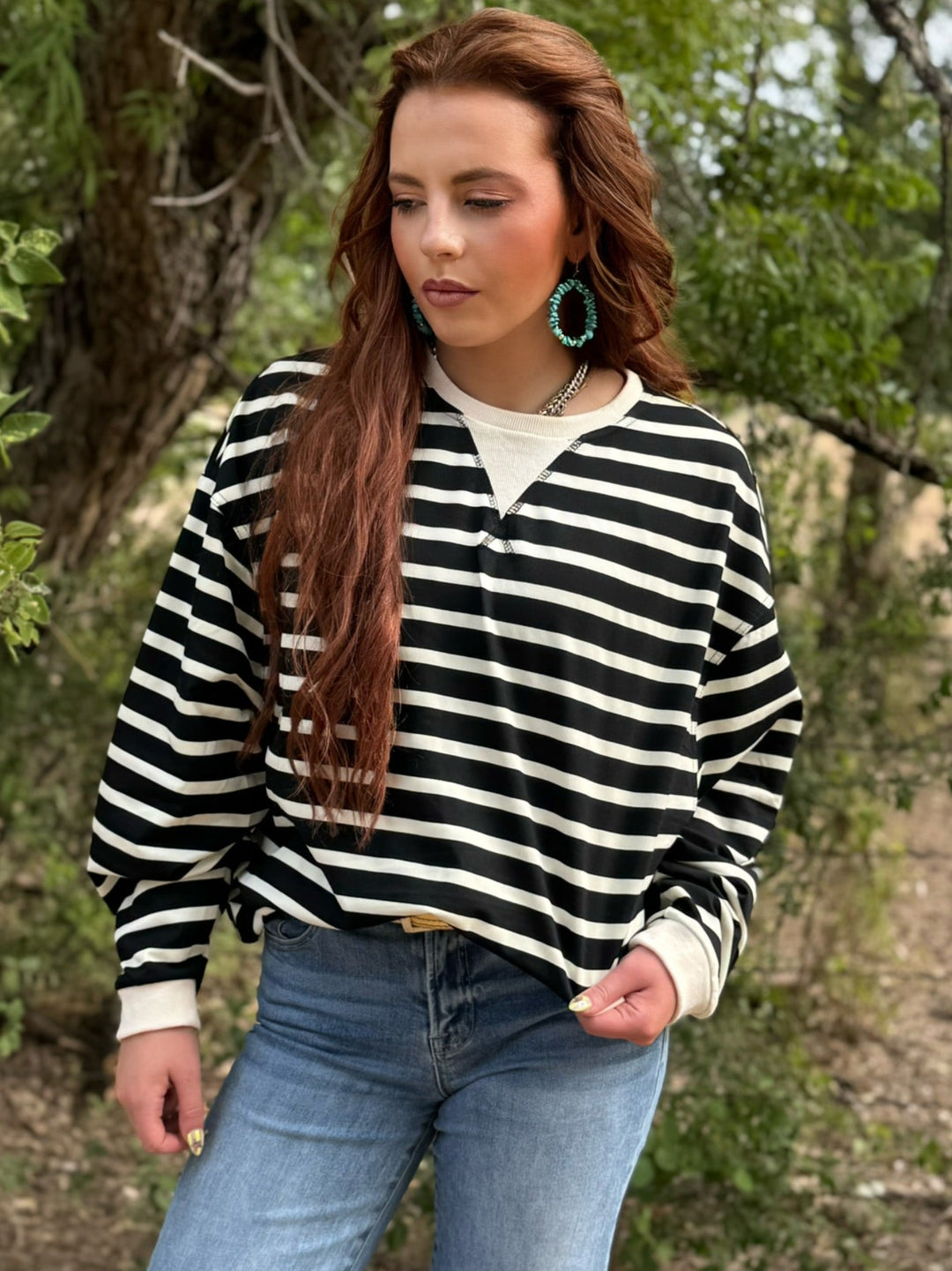 Reagan Black & Cream Top
