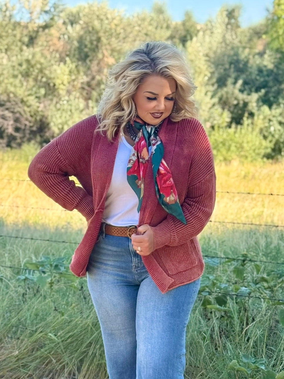 Heather Open Front Cardigan