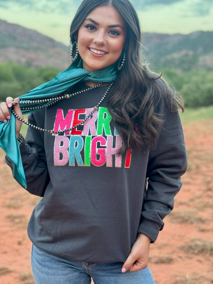 Chenille Merry & Bright Sweatshirt