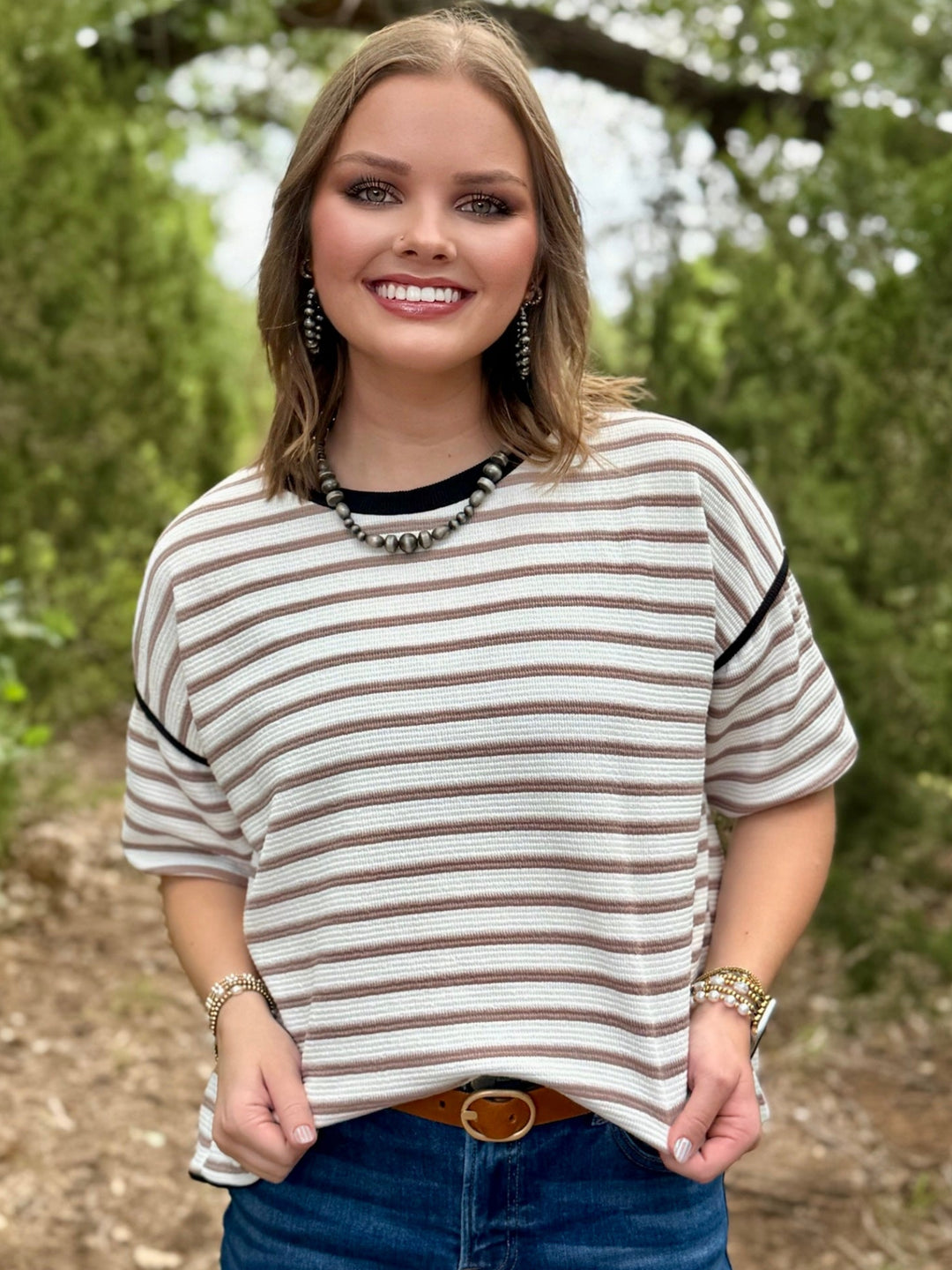 Styli Ribbed Knit Top