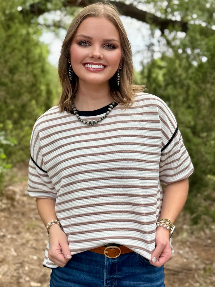 Styli Ribbed Knit Top
