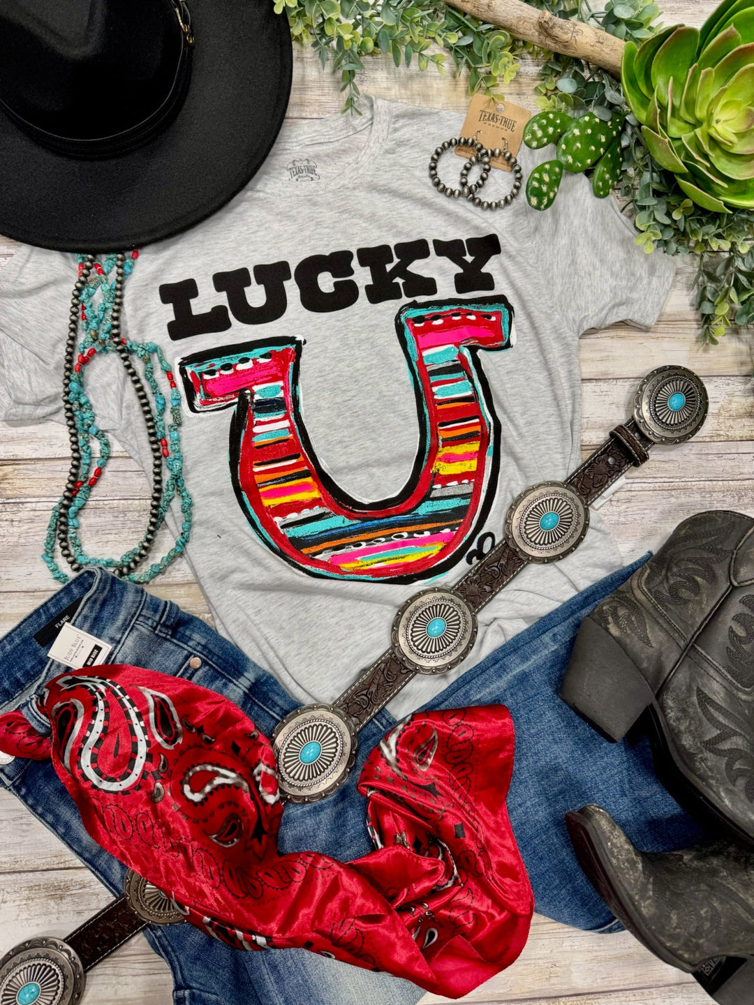 Callie's Lucky Horseshoe Tee by Texas True Threads