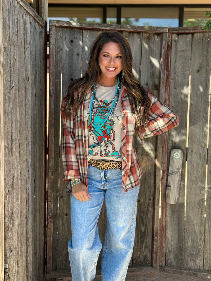 Pumpkin Plaid Flannel by Texas True Threads