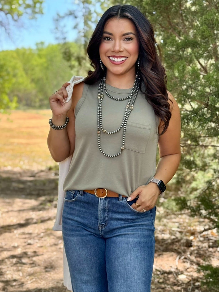 Olive Layering Tank