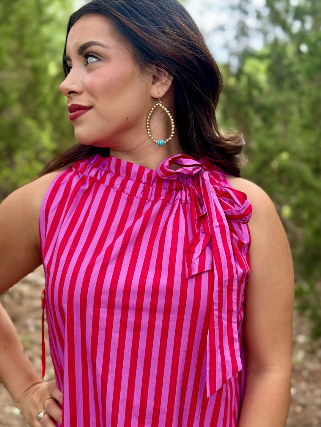 Paradise Red Stripe Maxi Dress