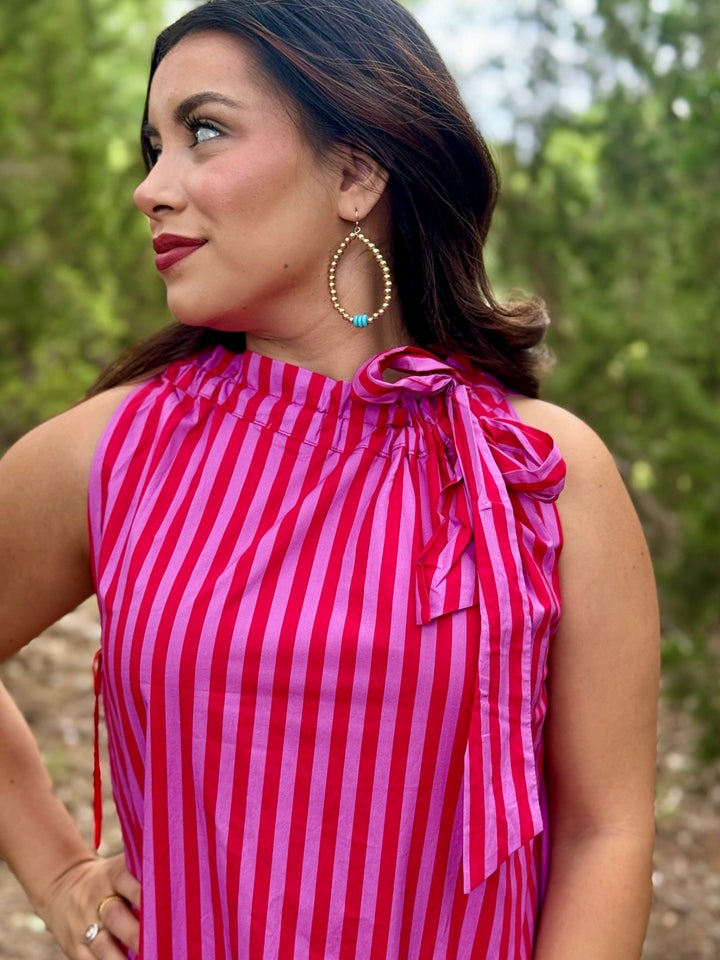 Paradise Red Stripe Maxi Dress